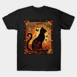 Cottagecore Aesthetic Cat Companionship T-Shirt